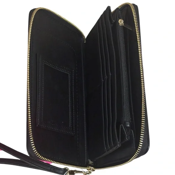 Betsey Johnson Black Cherry Embroidered Wristlet - Picture 4 of 4